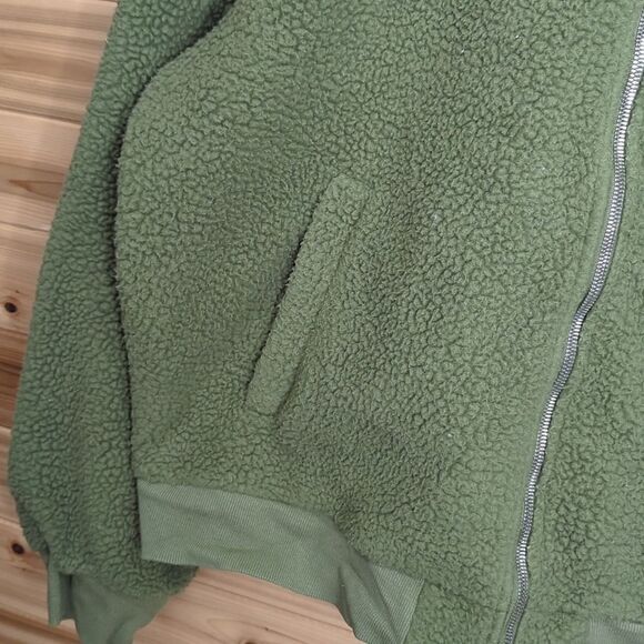 Zyia Womens Jacket XXXXL Green Olive Flying V Fleece Bomber Jacket 4X - Picture 3 of 12